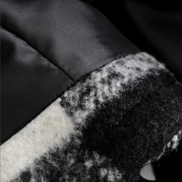 Boho chic plaid checkered black button fall coat - Picture 14 of 16